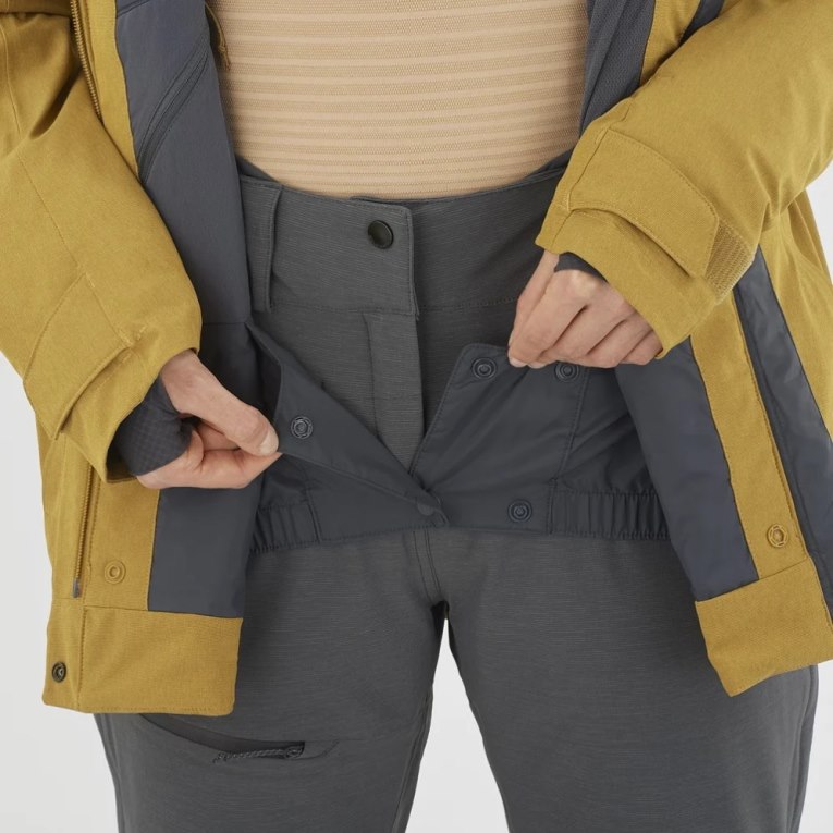 Yellow Salomon Stance Cargo Insulated Hooded Women's Ski Jackets | PH 47863S